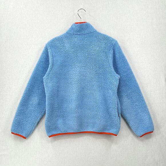 TORY BURCH SPORT Sherpa Pullover Womens XS Blue Orange Long Sleeve Cozy Comfy - Picture 4 of 14